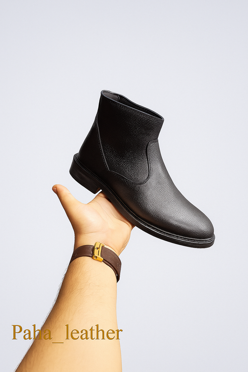 نیم بوت تمام چرم مردانه کرکو زیپی