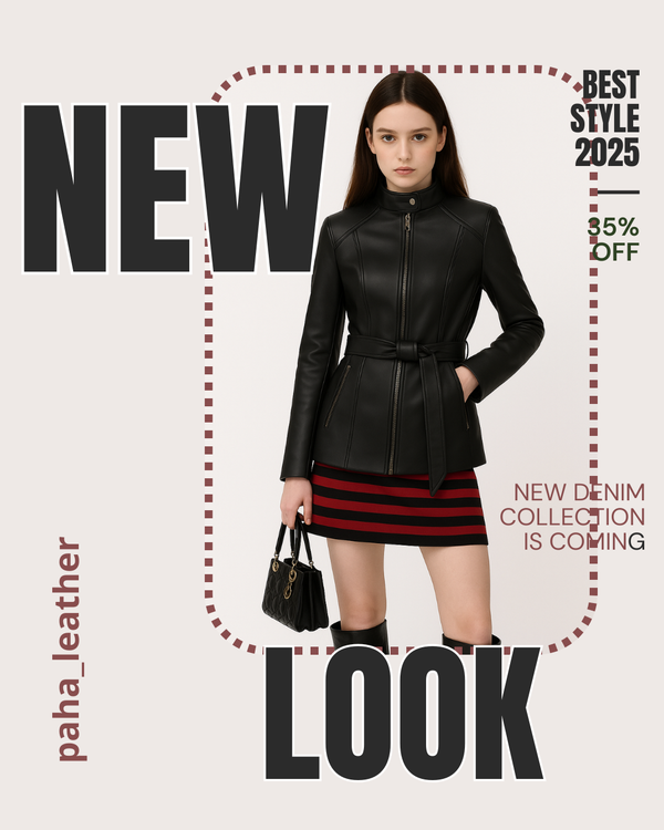 کاپشن چرم دخترانه مدل جورجینا