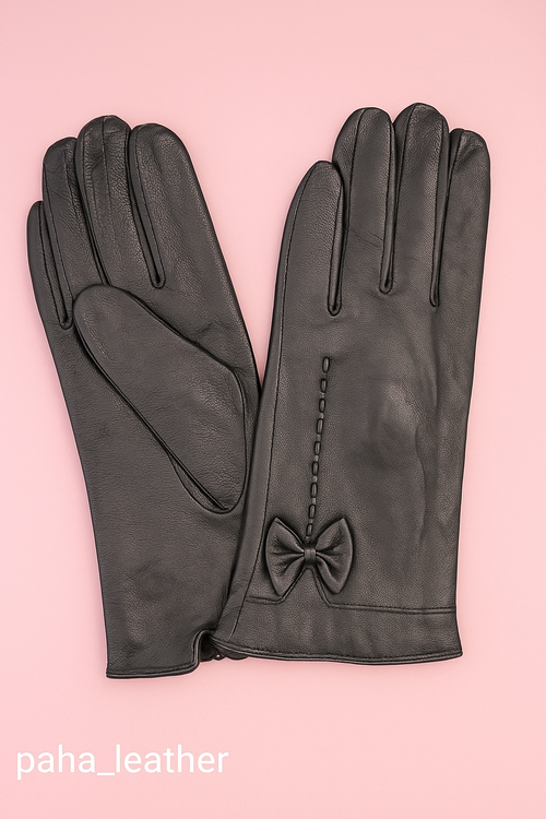 دستکش چرم زنانه مدل پروانه